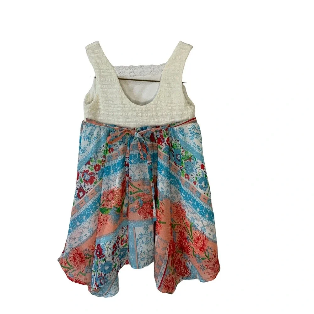 RARE EDITIONS Girl's Country Sleeveless Sun‎ Dress Size 2T Flower Bow Tie Back